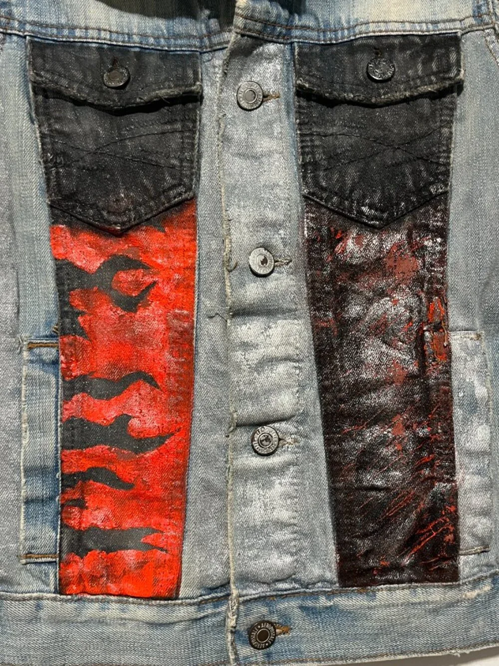 Womens Hand Painted Upcycled Denim Vest S Graffiti Rocker Urban Edgy Rave Grunge